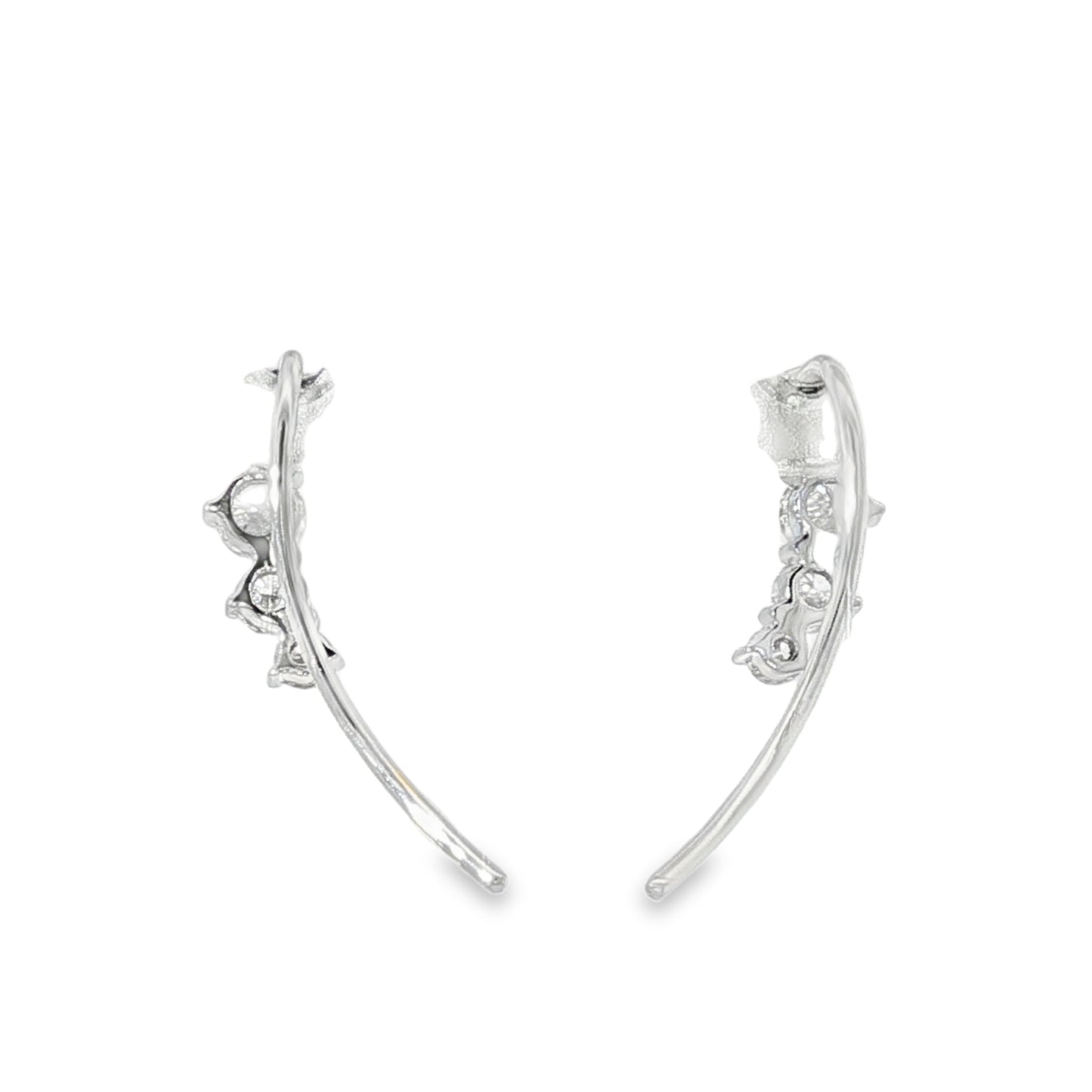 18KW .15ct Small Ear Climbers