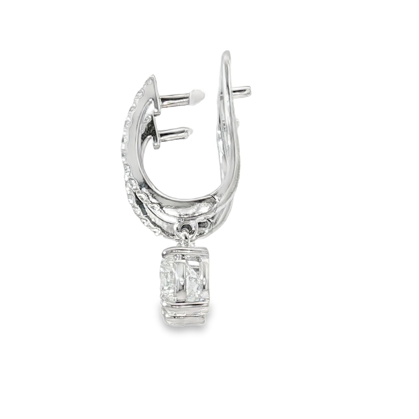 18KW 1.40ctw Diamond Drop Earrings