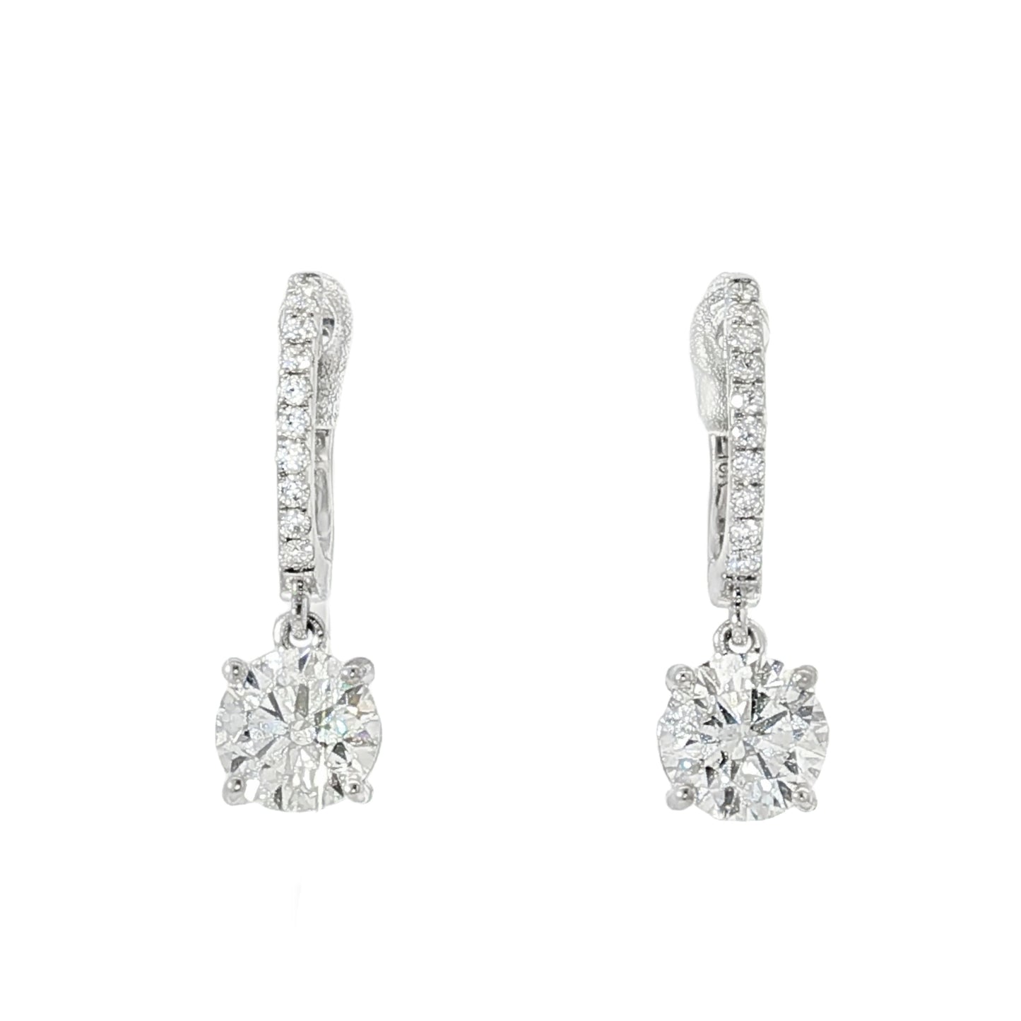 18KW 2.03ctw Diamond Drop Earrings