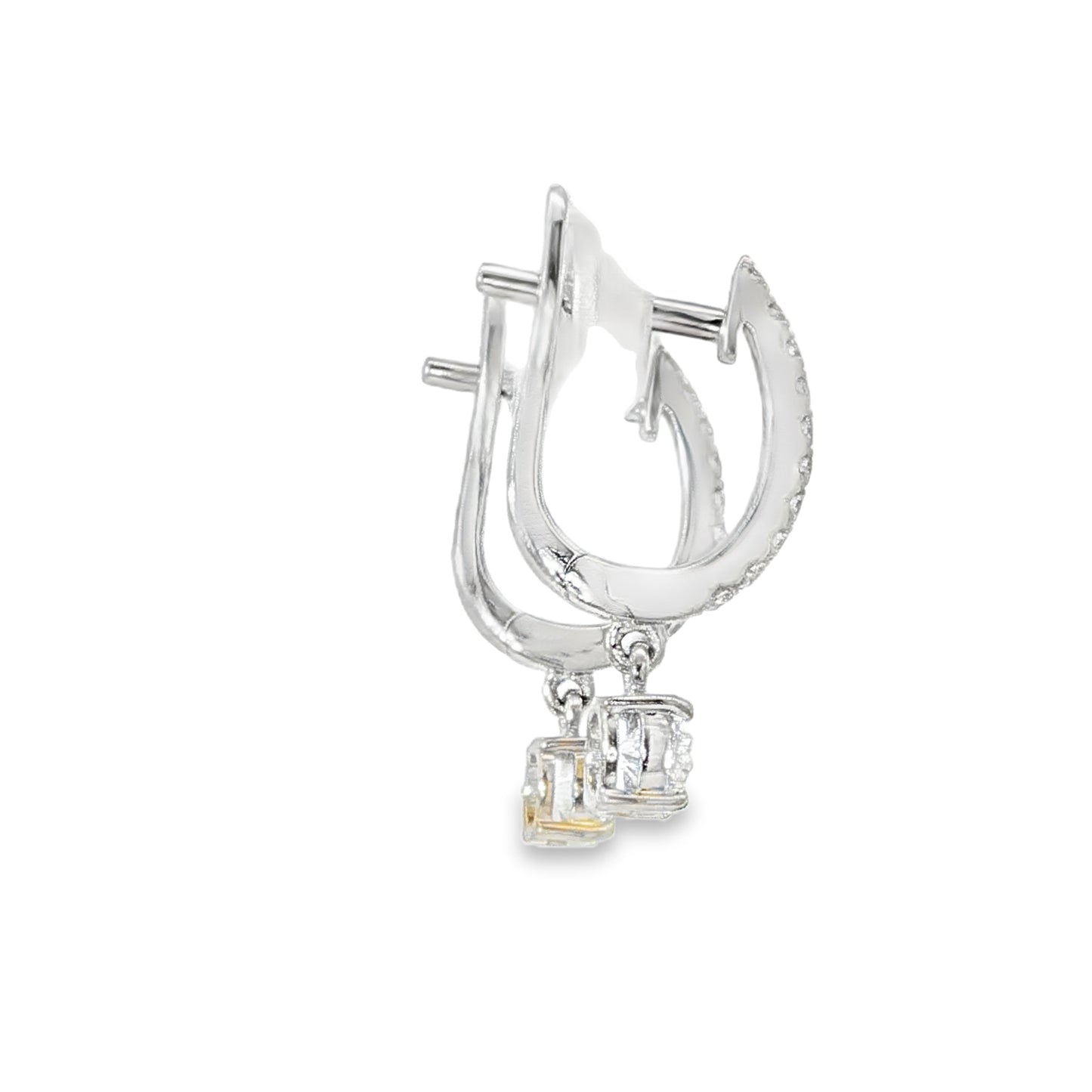 18KW .50ctw Diamond Drop Earrings
