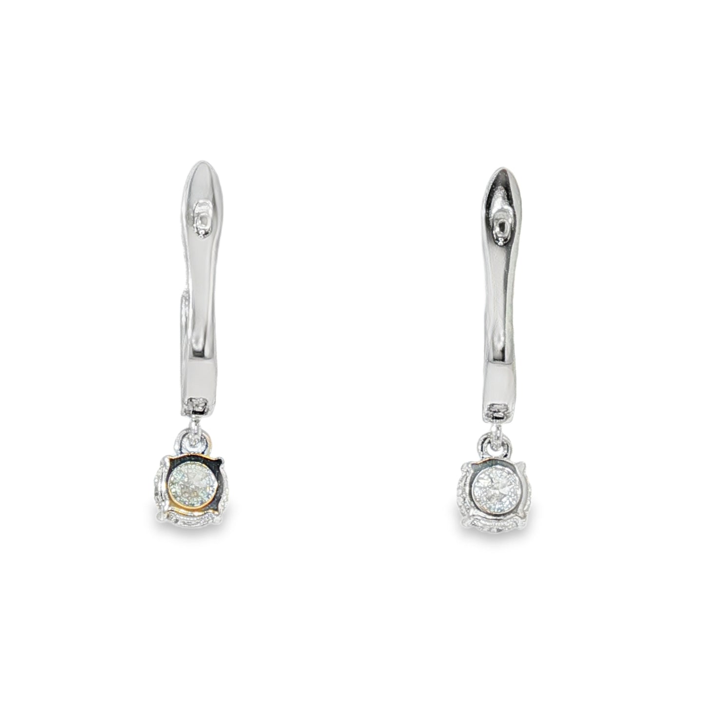 18KW .61ctw Diamond Drop Earrings