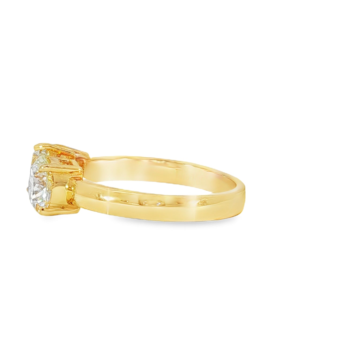 18KY Asscher & Round Toi et Moi Ring