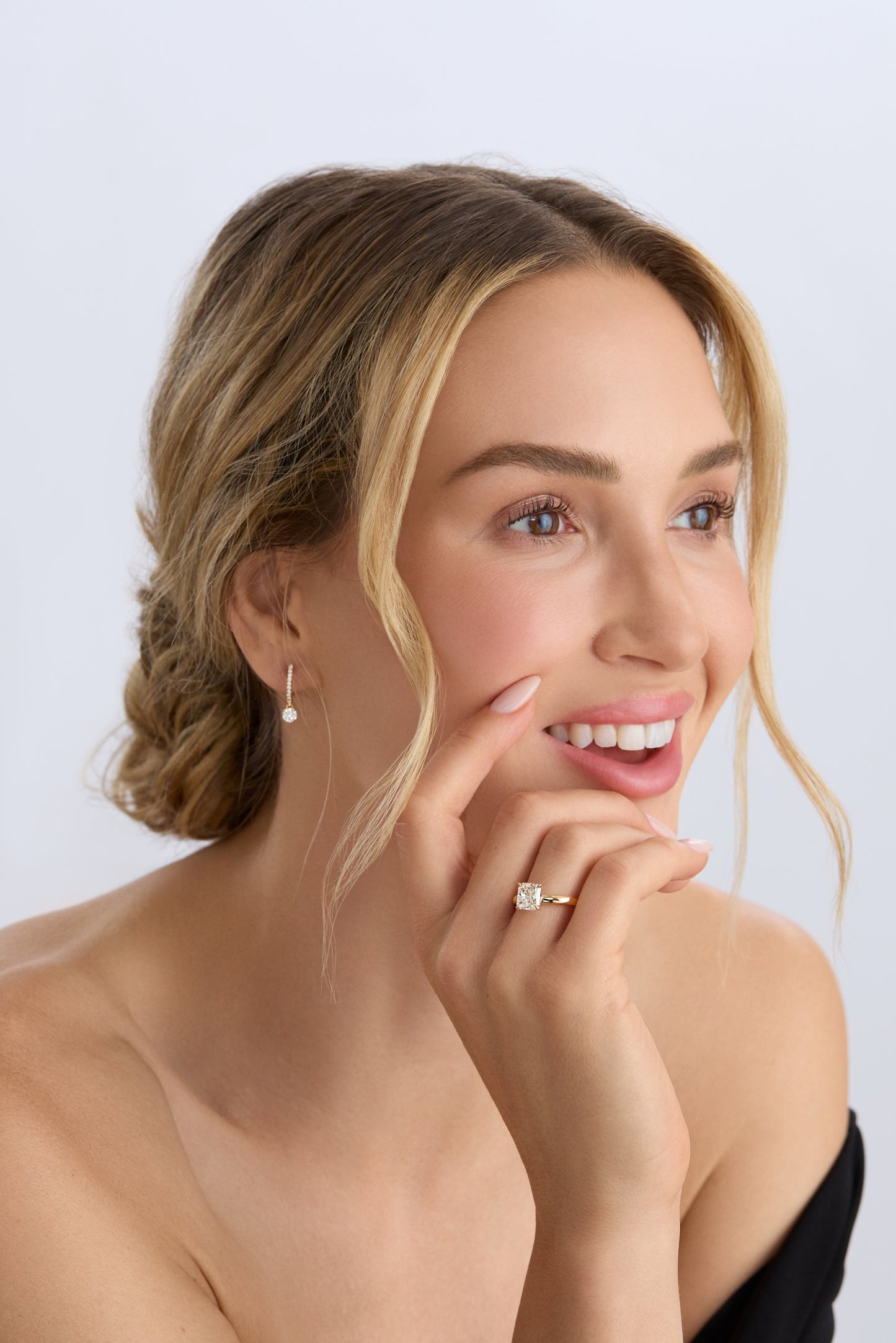 18K Yellow Gold 0.66 - 2.59 ct Round Diamond Drop Earrings