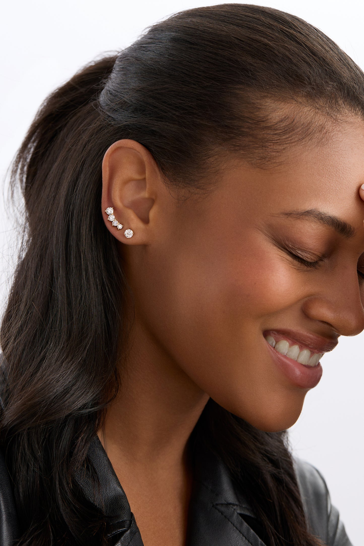 18K Yellow Gold Diamond Ear Climbers