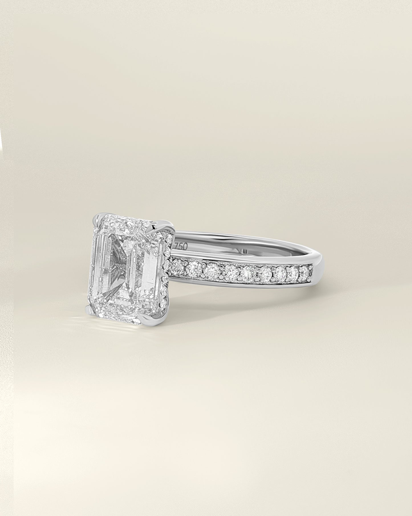 Platinum 3.05 ctw Emerald Osino Signature Solitaire Ring