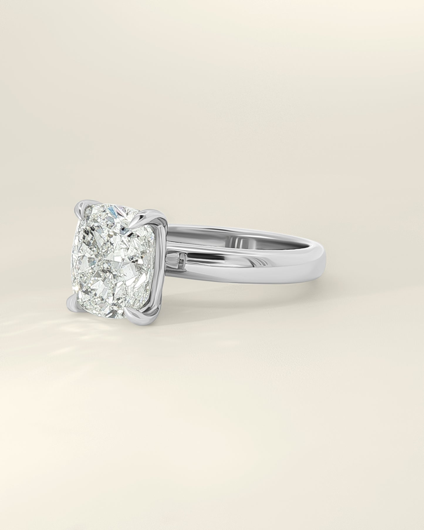 Platinum 3.71 ctw Cushion Osino Signature Solitaire Ring