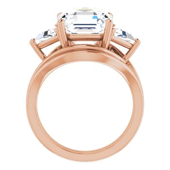 Trio Solitaire Ring (For Round | Princess | Assher Shape)