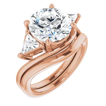 Trio Solitaire Ring (For Round | Princess | Assher Shape)