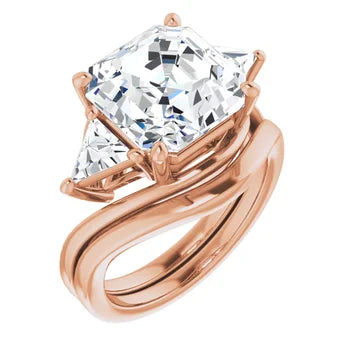 Trio Solitaire Ring (For Round | Princess | Assher Shape)