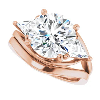 Trio Solitaire Ring (For Round | Princess | Assher Shape)