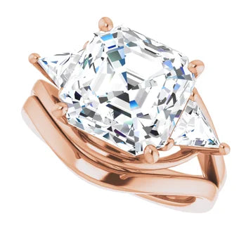 Trio Solitaire Ring (For Round | Princess | Assher Shape)
