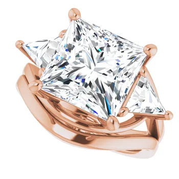 Trio Solitaire Ring (For Round | Princess | Assher Shape)
