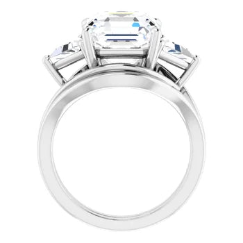 Trio Solitaire Ring (For Round | Princess | Assher Shape)