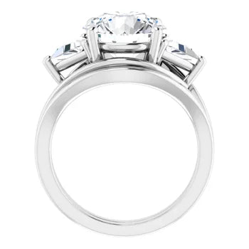 Trio Solitaire Ring (For Round | Princess | Assher Shape)