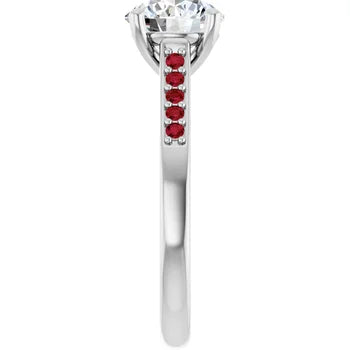 Crimson Pave Engagement Ring (Round Shape)