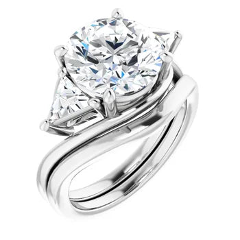 Trio Solitaire Ring (For Round | Princess | Assher Shape)