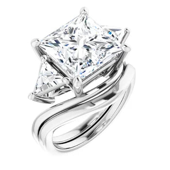 Trio Solitaire Ring (For Round | Princess | Assher Shape)