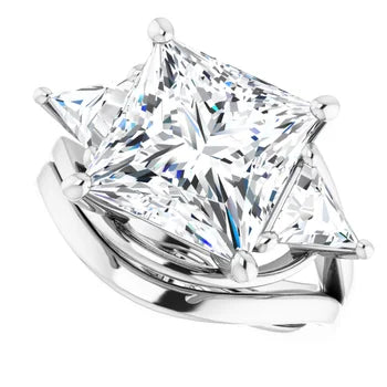 Trio Solitaire Ring (For Round | Princess | Assher Shape)