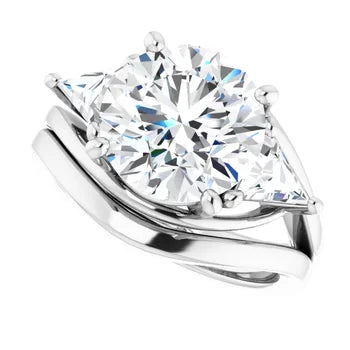 Trio Solitaire Ring (For Round | Princess | Assher Shape)