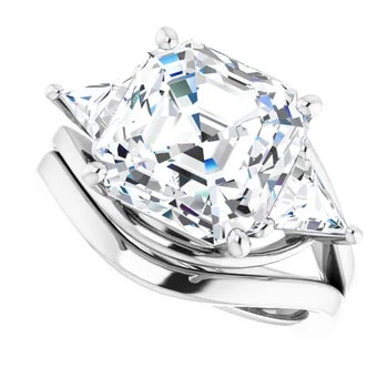 Trio Solitaire Ring (For Round | Princess | Assher Shape)