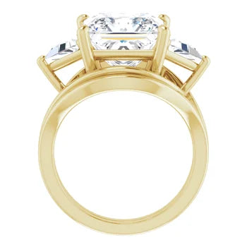 Trio Solitaire Ring (For Round | Princess | Assher Shape)