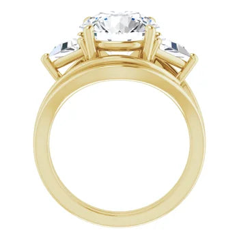 Trio Solitaire Ring (For Round | Princess | Assher Shape)