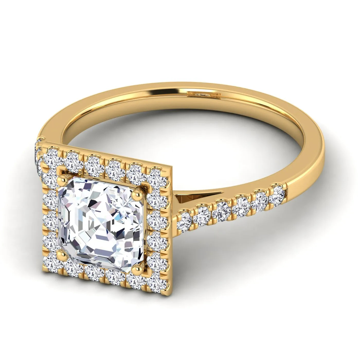 Celestial Halo Engagement Ring (For Round | Cushion | Pear | Assher | Radiant Shape)