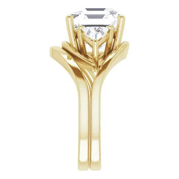 Trio Solitaire Ring (For Round | Princess | Assher Shape)