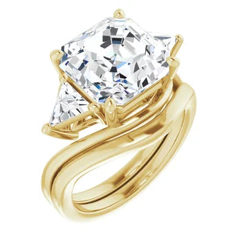 Trio Solitaire Ring (For Round | Princess | Assher Shape)