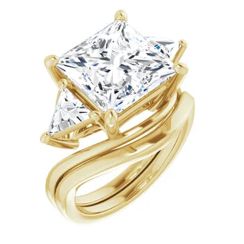 Trio Solitaire Ring (For Round | Princess | Assher Shape)