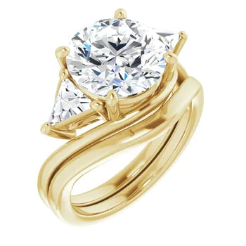 Trio Solitaire Ring (For Round | Princess | Assher Shape)