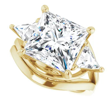 Trio Solitaire Ring (For Round | Princess | Assher Shape)