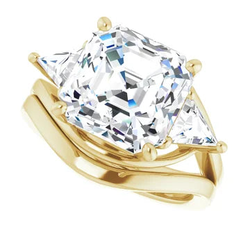 Trio Solitaire Ring (For Round | Princess | Assher Shape)