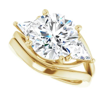 Trio Solitaire Ring (For Round | Princess | Assher Shape)