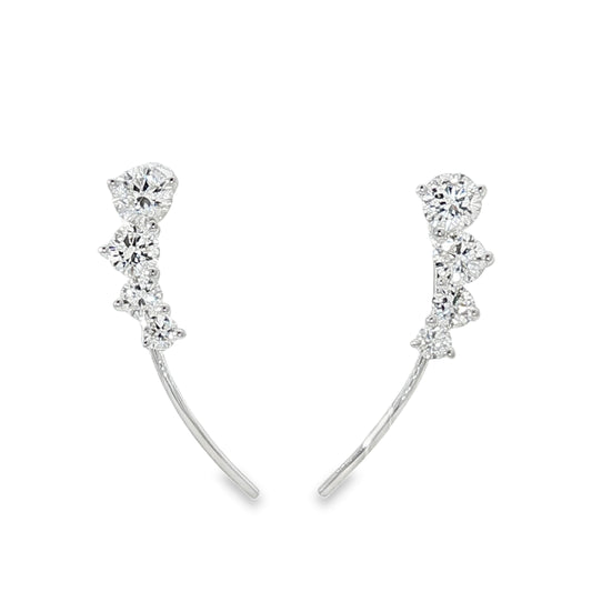 18KW .15ct Small Ear Climbers