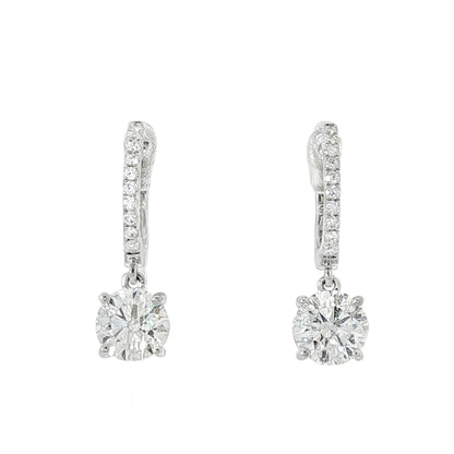 18KW 2.03ctw Diamond Drop Earrings