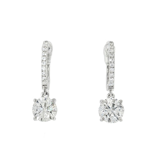 18KW 2.03ctw Diamond Drop Earrings