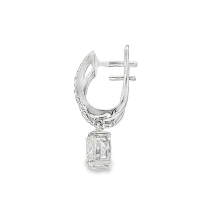 18KW 2.03ctw Diamond Drop Earrings