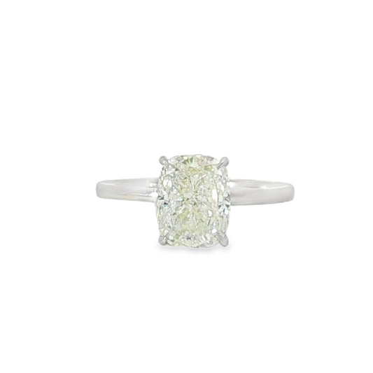 18KW 2.52ct Cushion Ontaango Solitaire