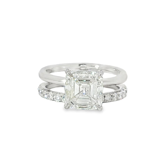 18KW 3.41ct Asscher Ontaango Set