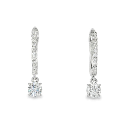 18KW .50ctw Diamond Drop Earrings