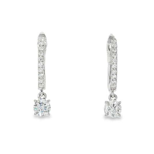 18KW .50ctw Diamond Drop Earrings