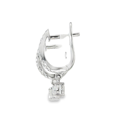 18KW .50ctw Diamond Drop Earrings