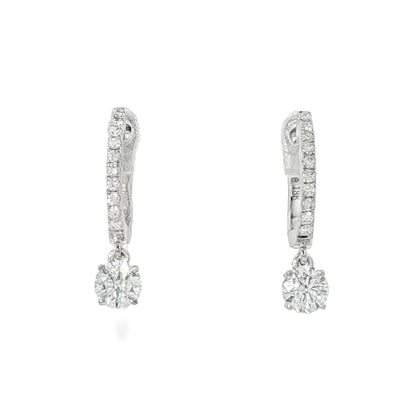18KW .61ctw Diamond Drop Earrings
