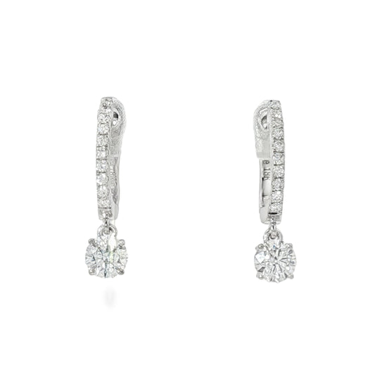 18KW .61ctw Diamond Drop Earrings