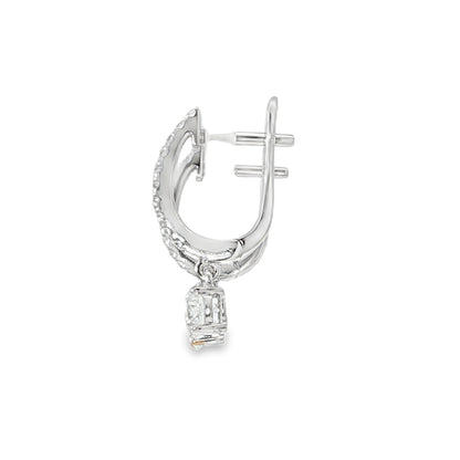 18KW .61ctw Diamond Drop Earrings