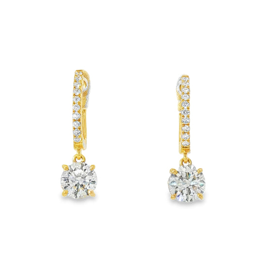 18KY 1.41ctw Diamond Drop Earrings