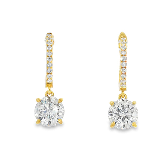 18KY 2.41ctw Diamond Drop Earrings