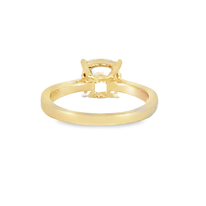18KY 3.03ct Cushion Tapered Pave Solitaire