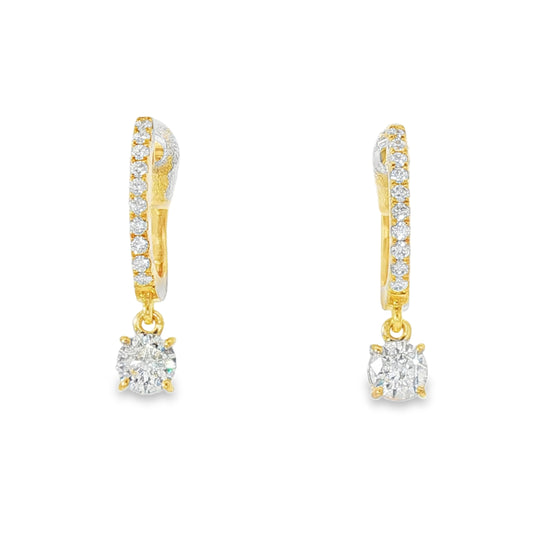 18KY .50ctw Diamond Drop Earrings